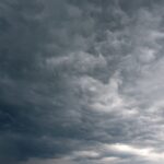 Moody dark clouds forming over Garešnica, Croatia creating a dramatic sky scene.